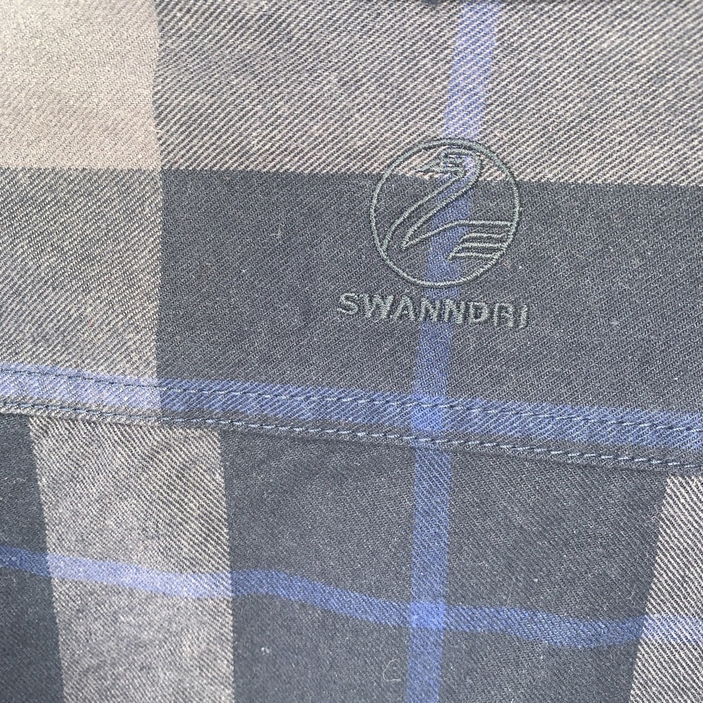 Swanndri Plaid Button Quilted Shacket Mens Large Gray Black Blue New Zealand - Picture 14 of 16